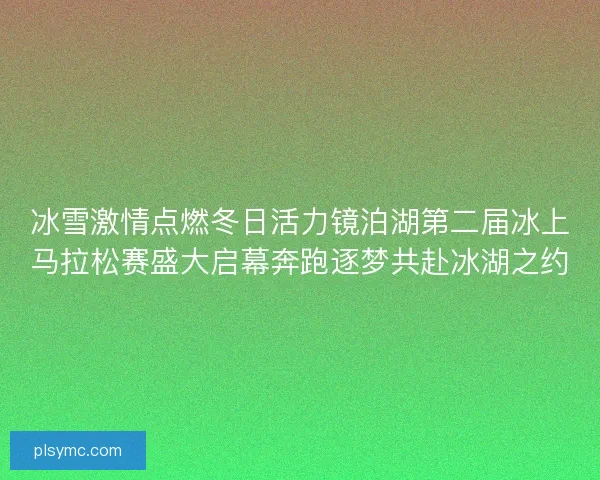 冰雪激情点燃冬日活力镜泊湖第二届冰上马拉松赛盛大启幕奔跑逐梦共赴冰湖之约